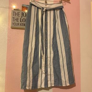 NWT Striped Midi Skirt